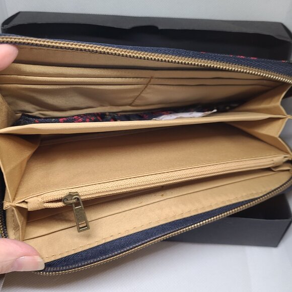 NEW - Travelon Wallet Wristlet Safe ID RFID Women's Zip Clutch Floral Navy - Picture 11 of 11